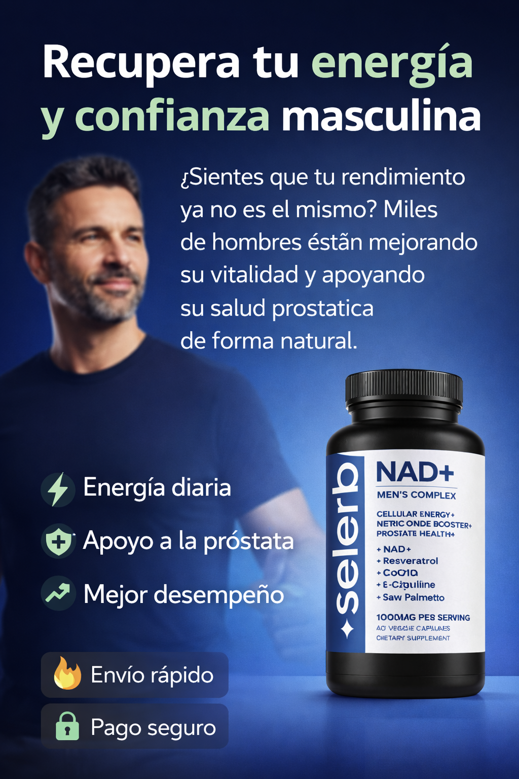 NAD+ Men Complex: Máxima Potencia Sexual, Próstata y Energía